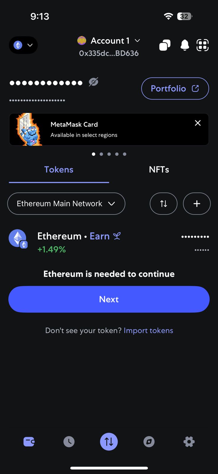 MetaMask Mobile app