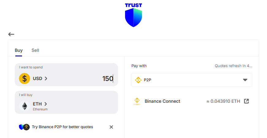 Trust Wallet FIAT ramp