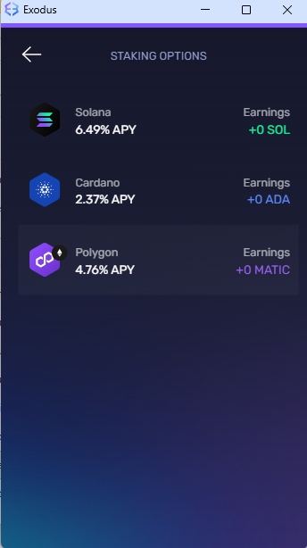 Exodus Wallet Staking