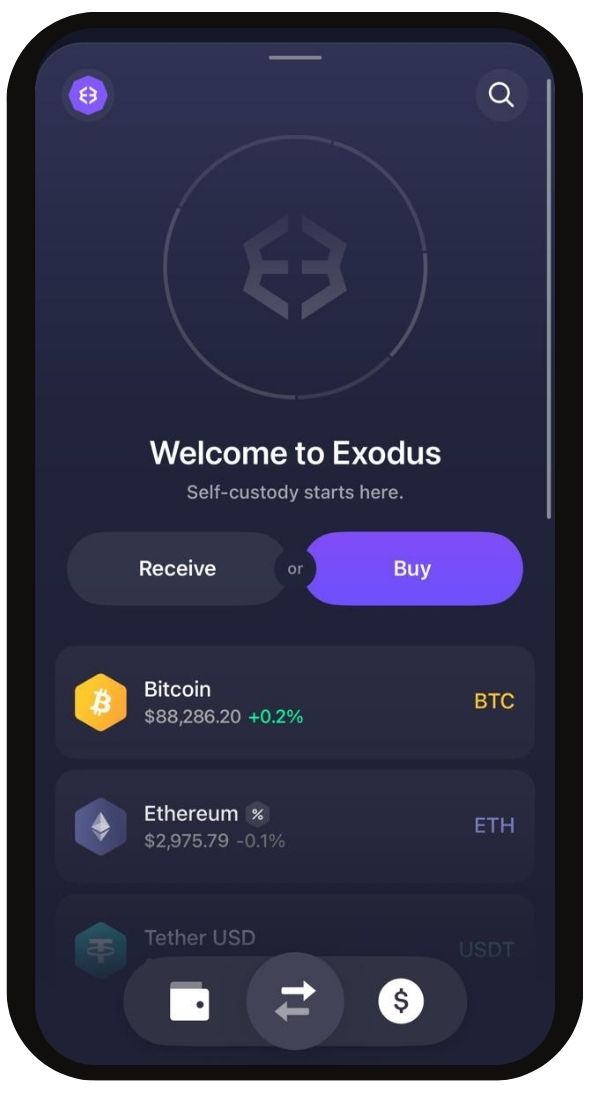 Exodus Wallet mobile app