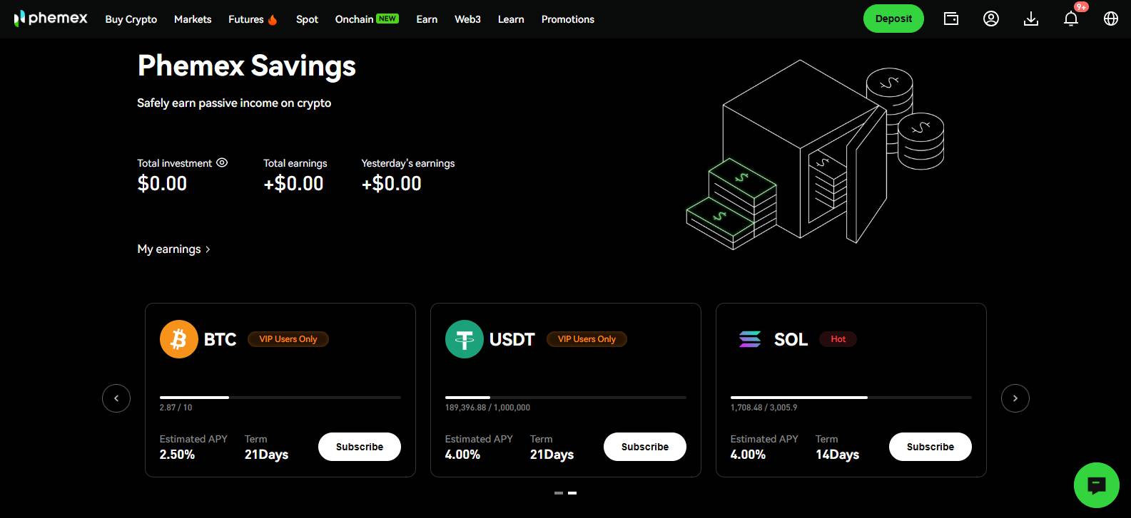 Phemex Savings