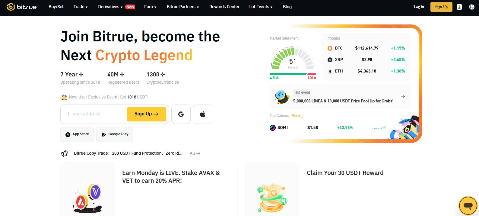Bitrue Homepage
