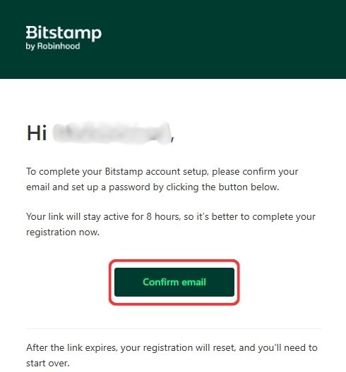 Bitstamp Email Verification