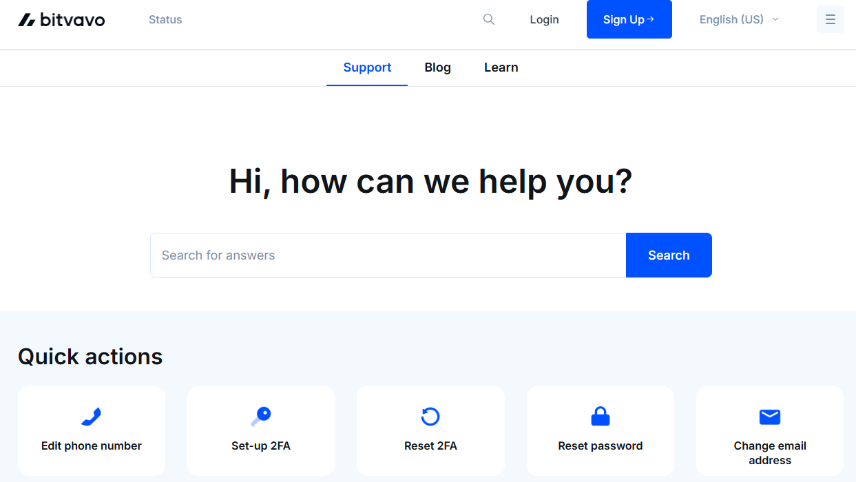 Bitvavo Customer support