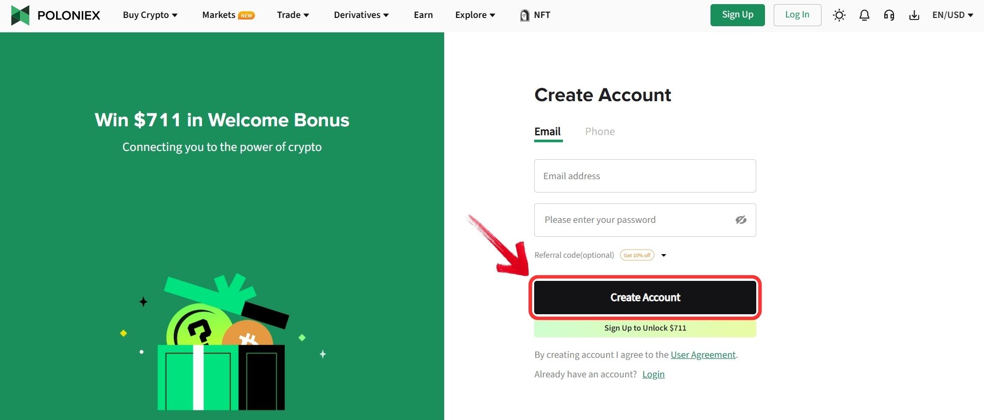 Create Poloniex Account