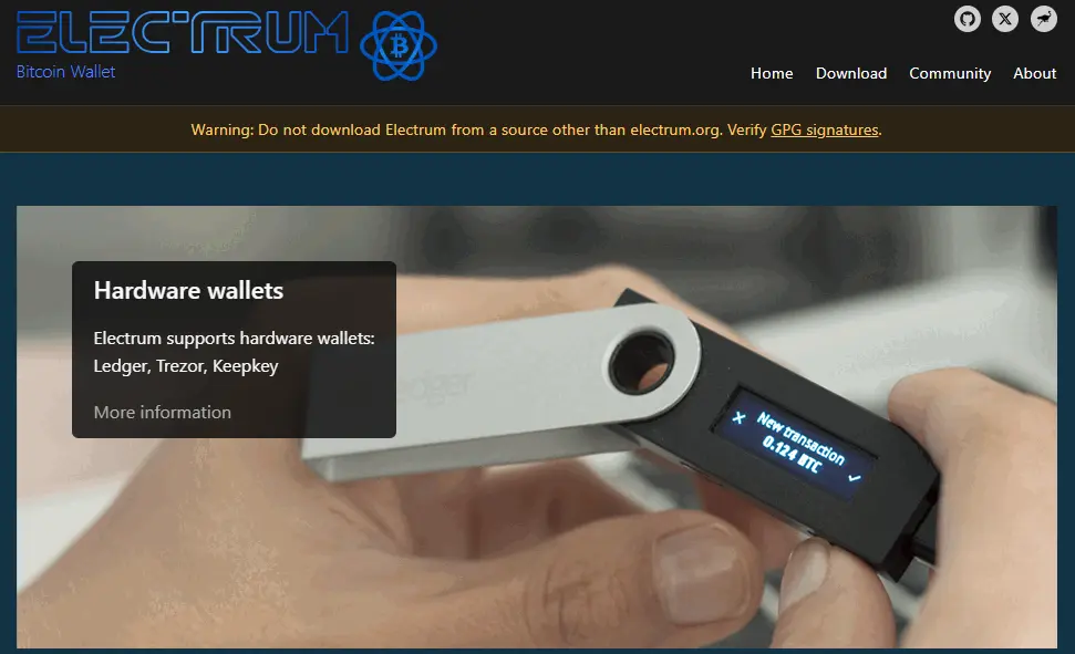 Electrum homepage