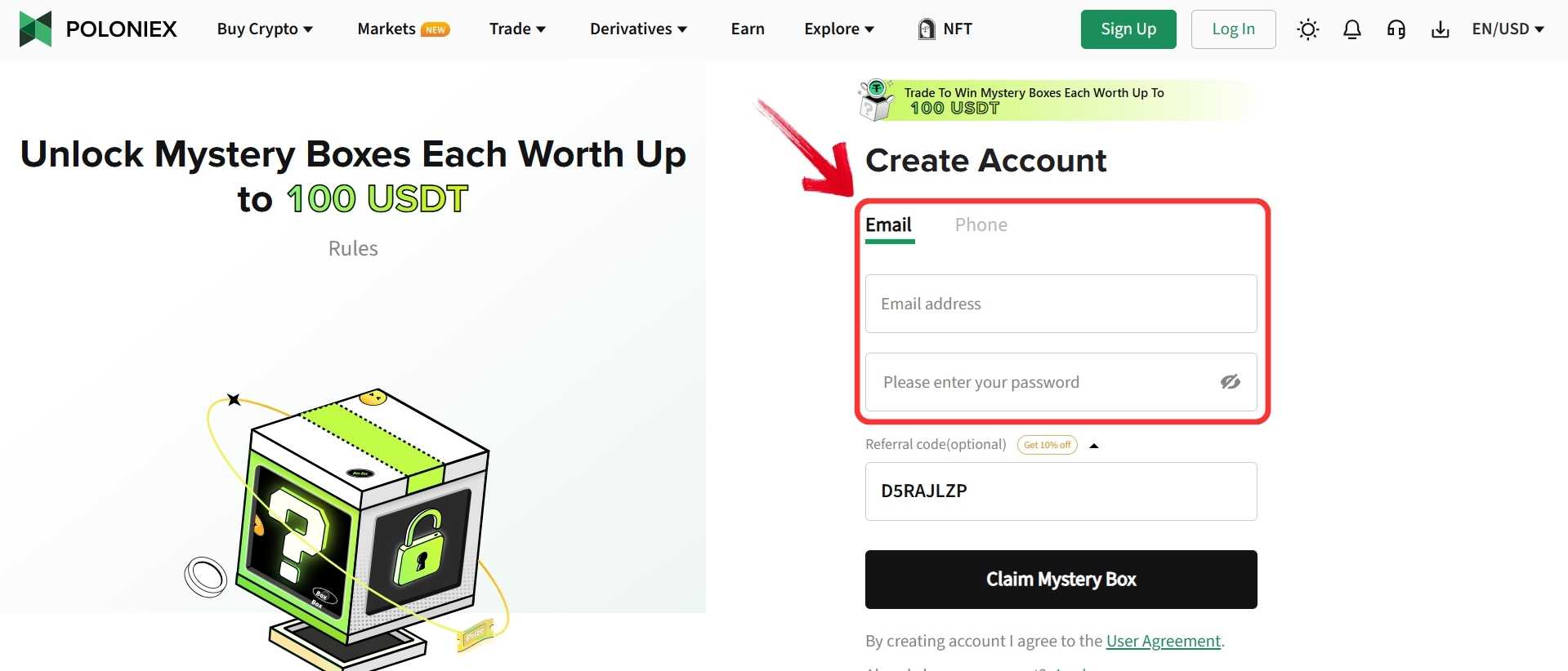 Poloniex Account details