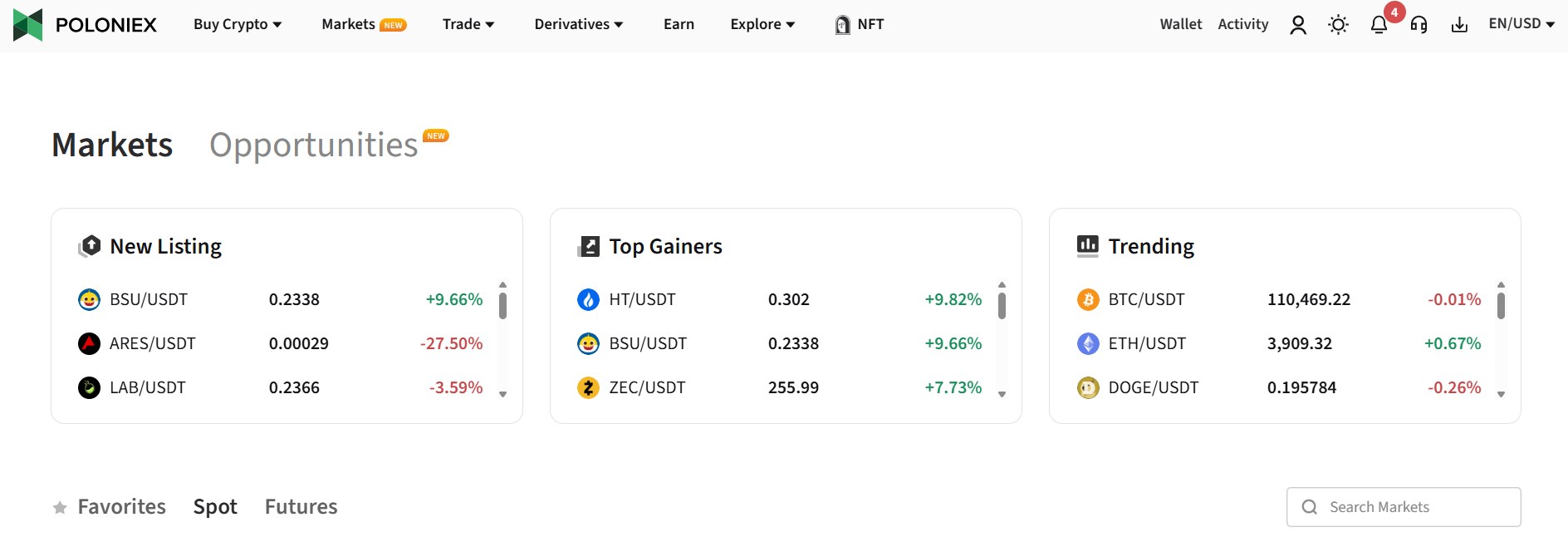 Poloniex Markets