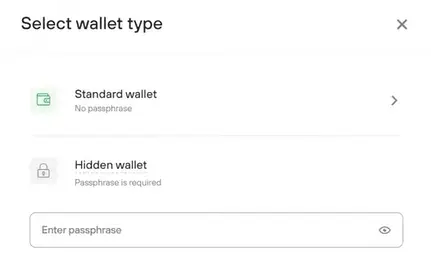 Trezor Model One hidden wallet