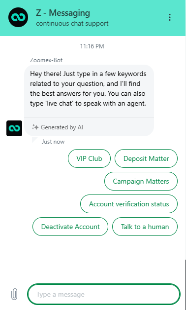 Zoomex Customer Support