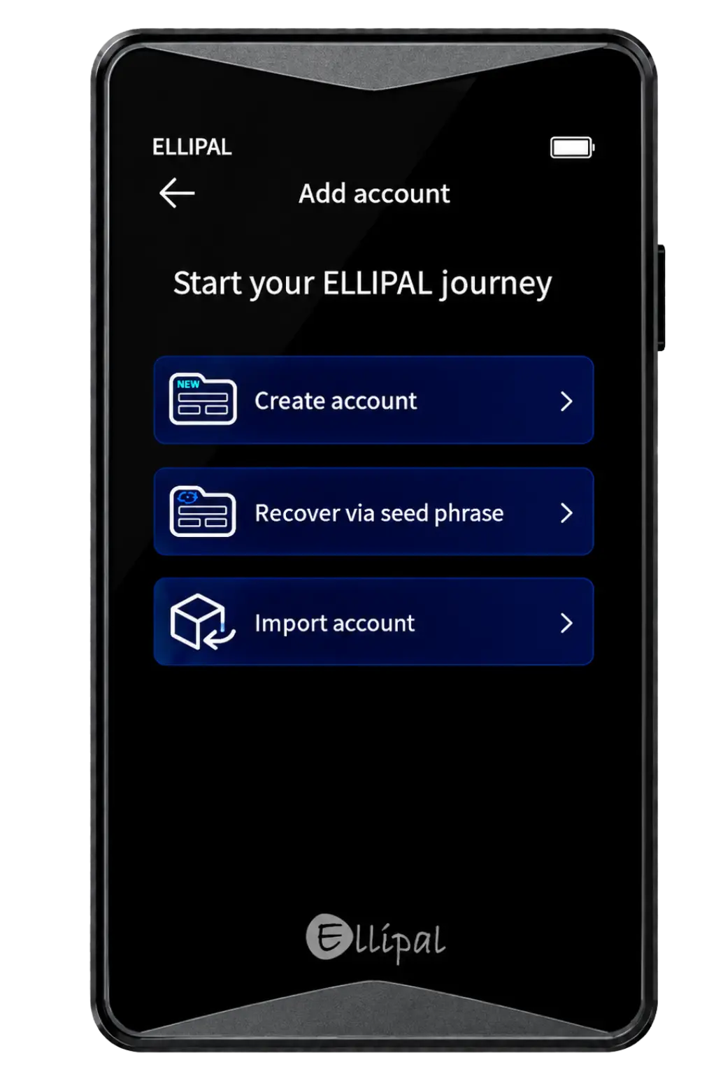 create new wallet on Ellipal Titan 2.0