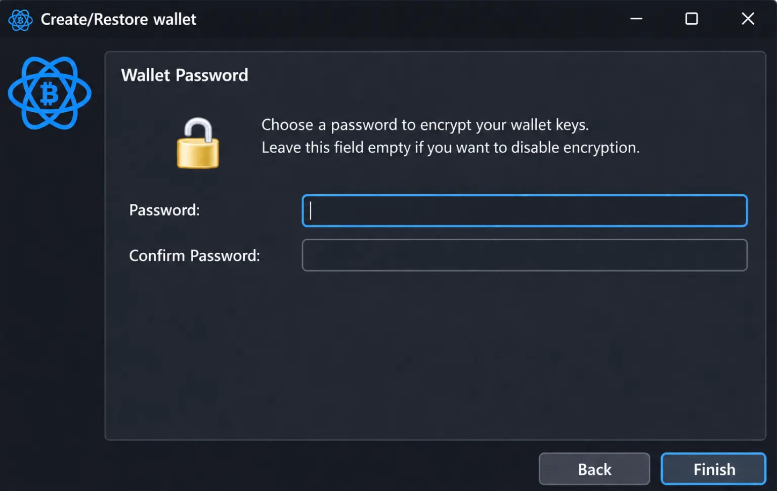 setup wallet password for electrum