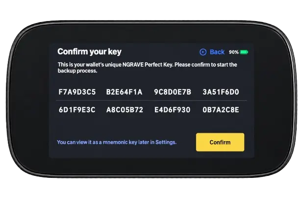 Confirm Perfect Key on Zero Wallet