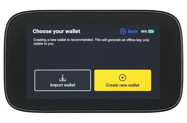 Create a new wallet on NGRAVE ZERO