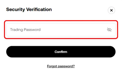 Enter KuCoin old trading password