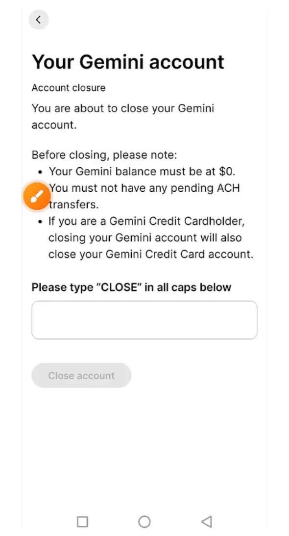 How to Delete Gemini Account on Mobile App (4)
