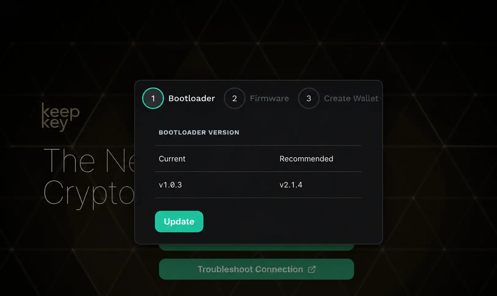 KeepKey firmware update bootloader