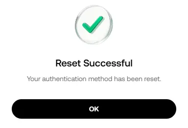 KuCoin trading password reset successful message