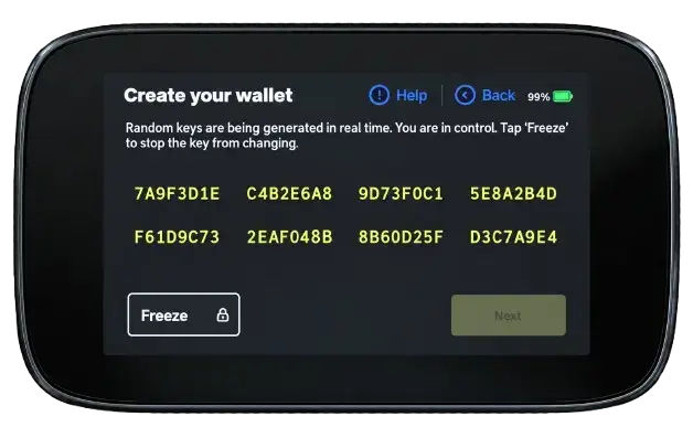 NGRAVE ZERO wallet Perfect Key generation (1)