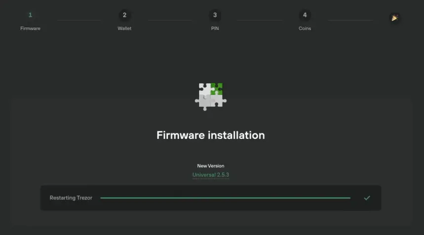 Trezor Model T firmware installation