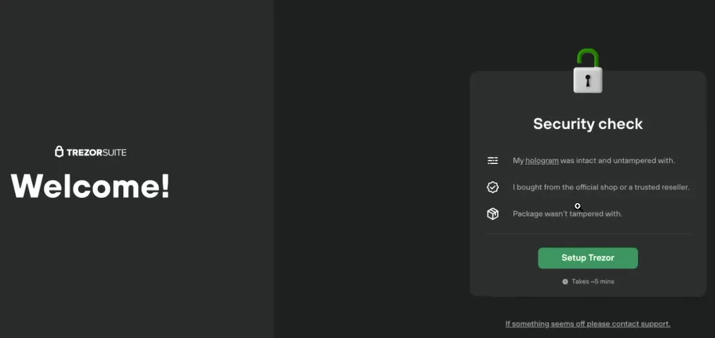 Trezor Model T security check