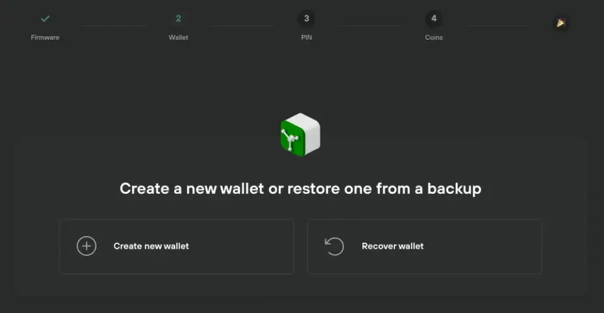 Trezor Model T wallet creation