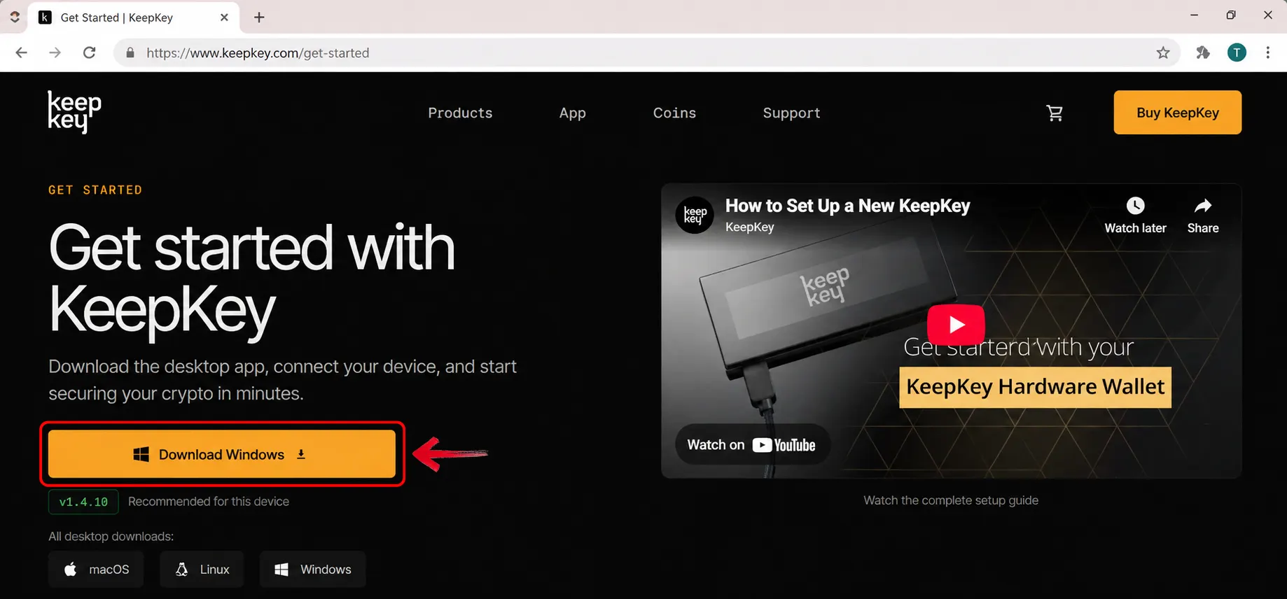 download KeepKey app