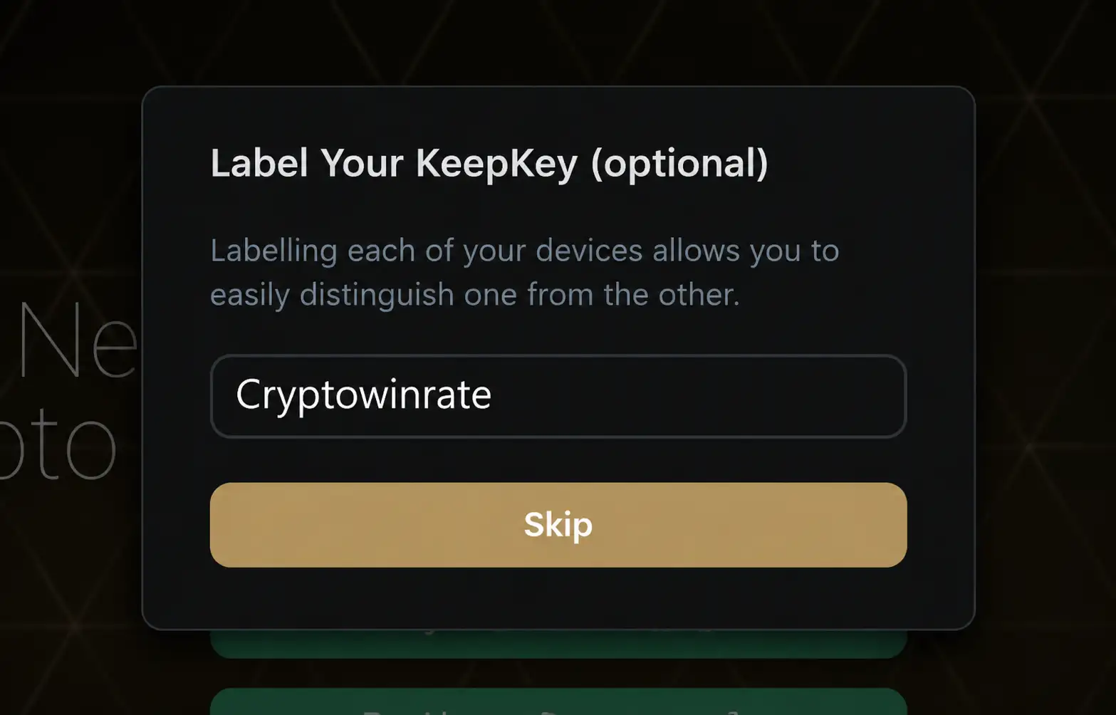 keepkey setup name