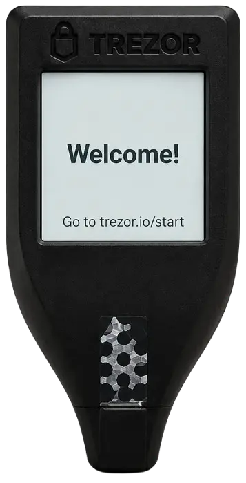 trezor model t welcom screen