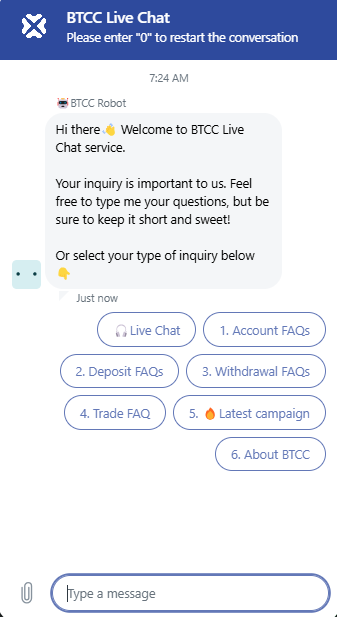 BTCC Customer Support