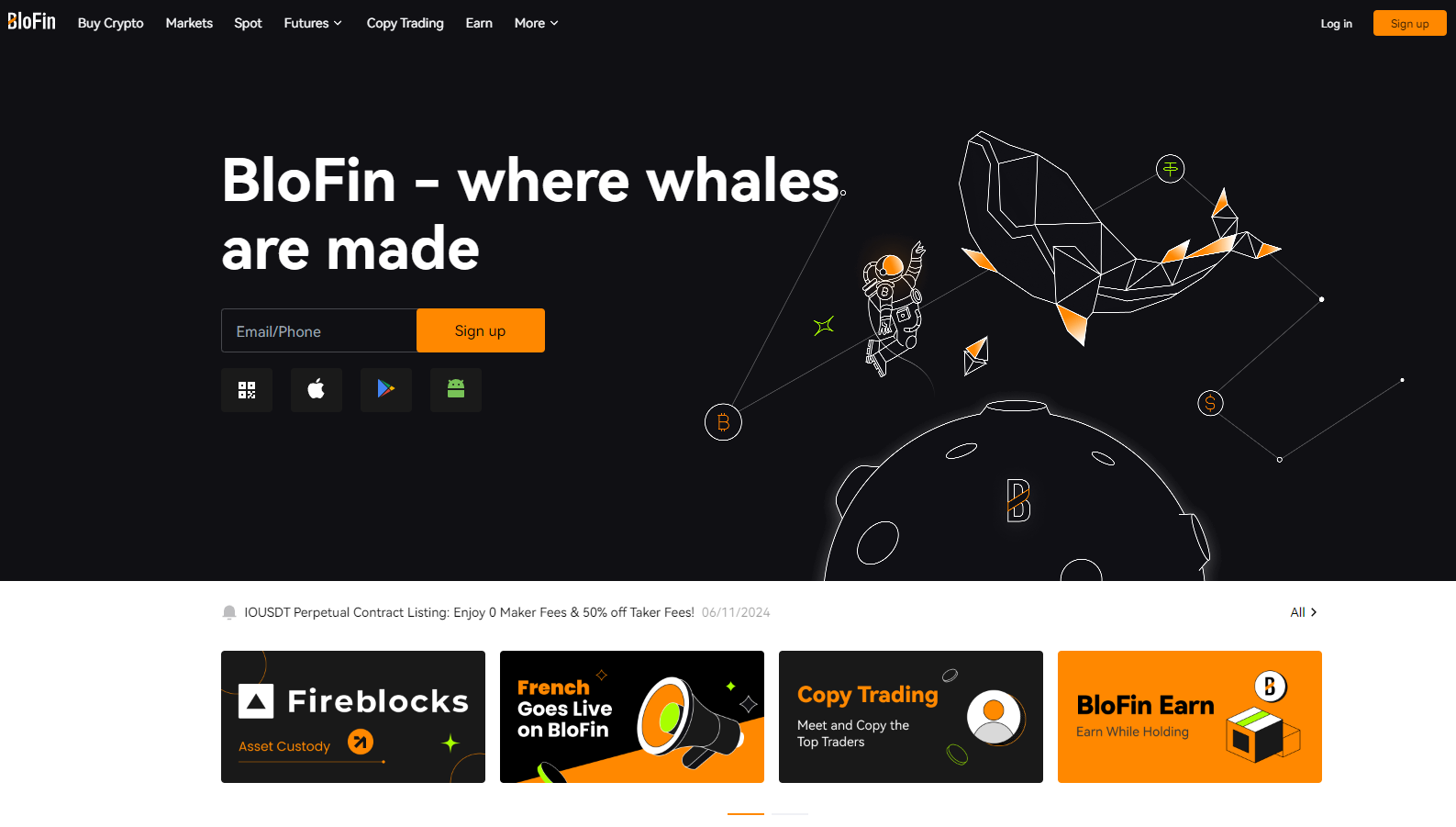 Blofin homepage
