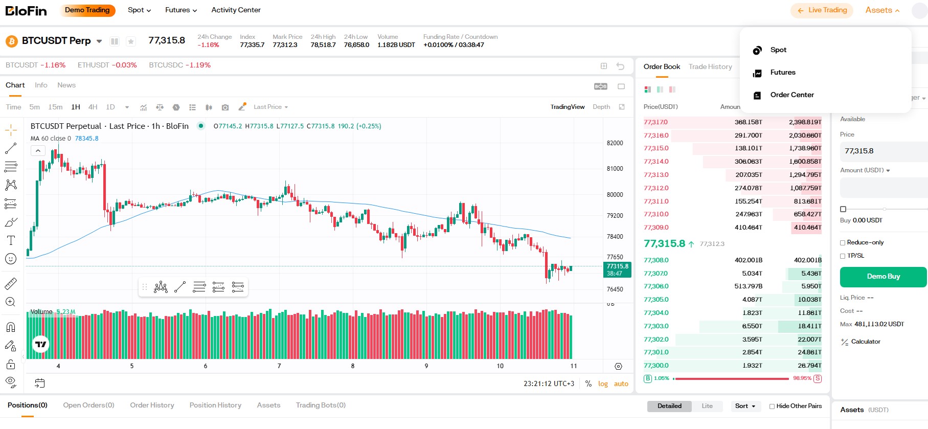 Blofin Demo Funds