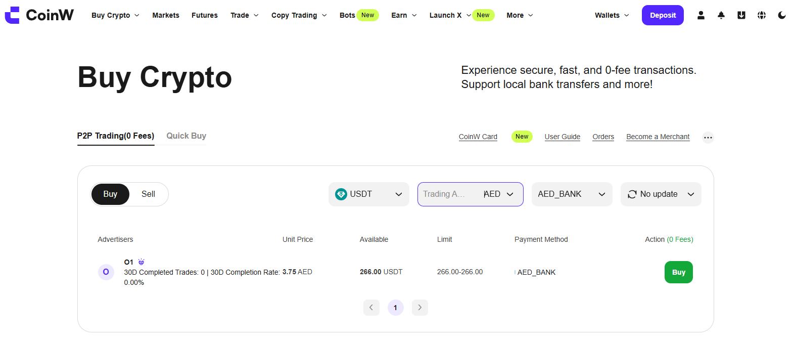 CoinW P2P Trading