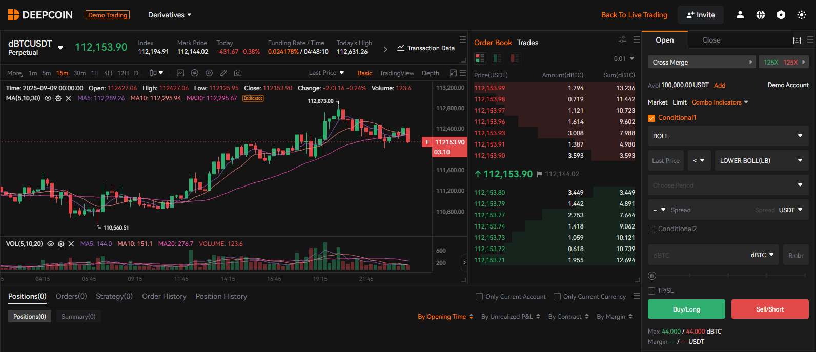 Deepcoin Demo Trading