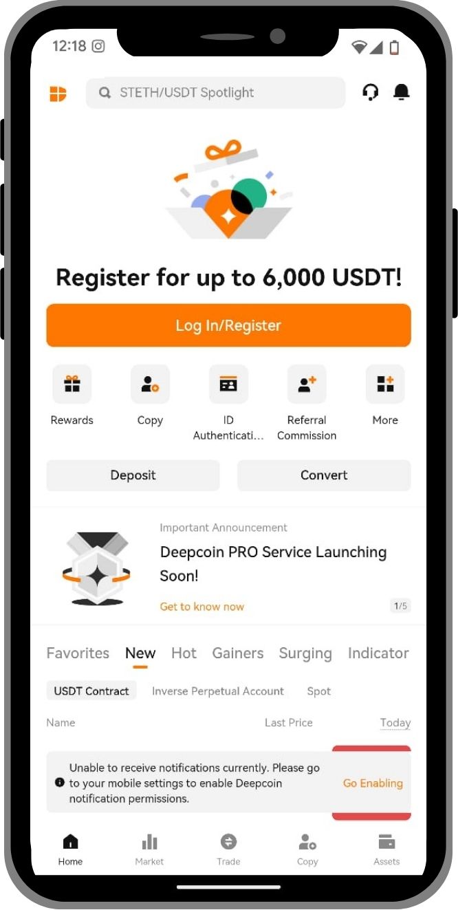 Deepcoin Mobile App