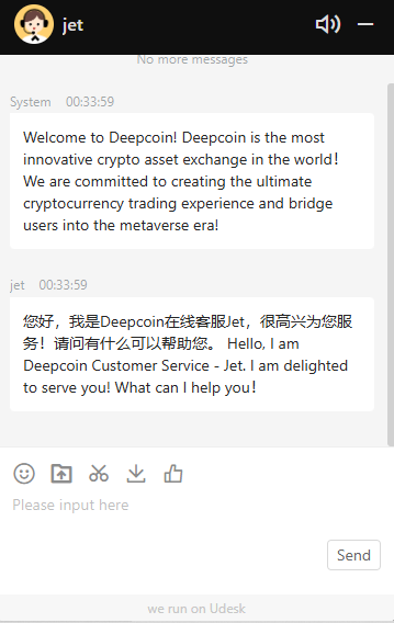 Deepcoin Online Chat Support