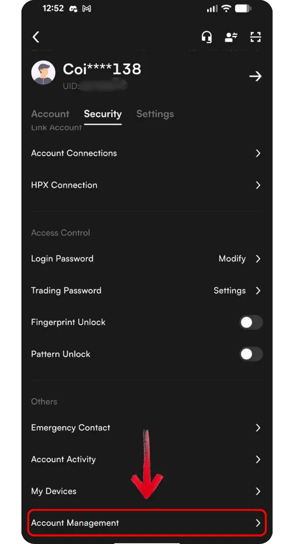 CoinW Account Management