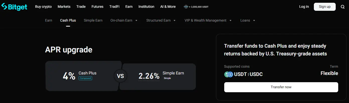 Bitget Cash Plus feature