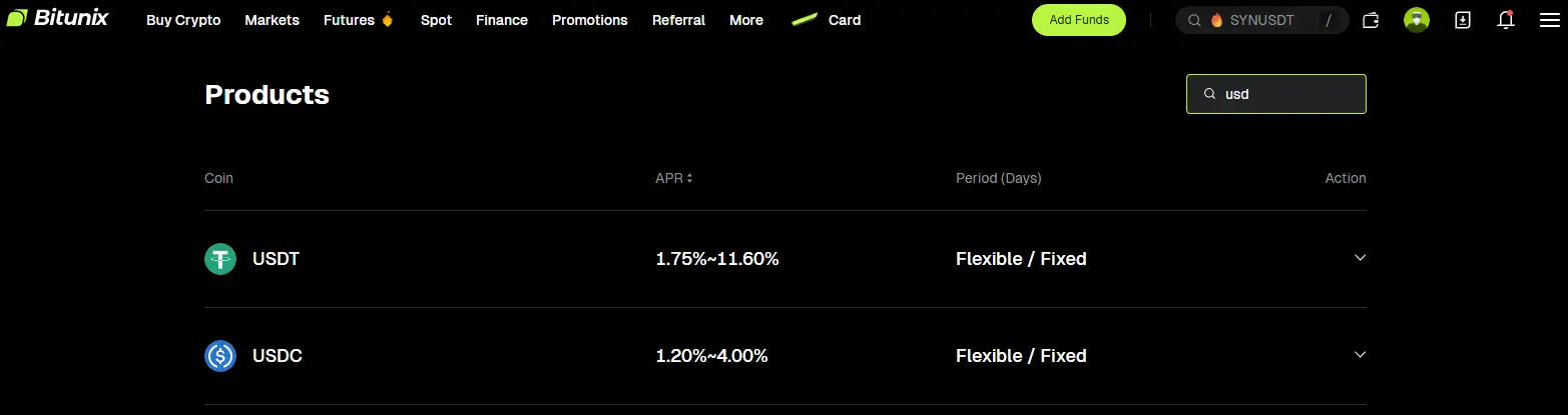 Bitunix earn platform