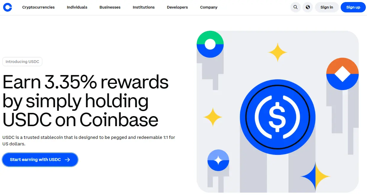 Coinbase USDC savings account