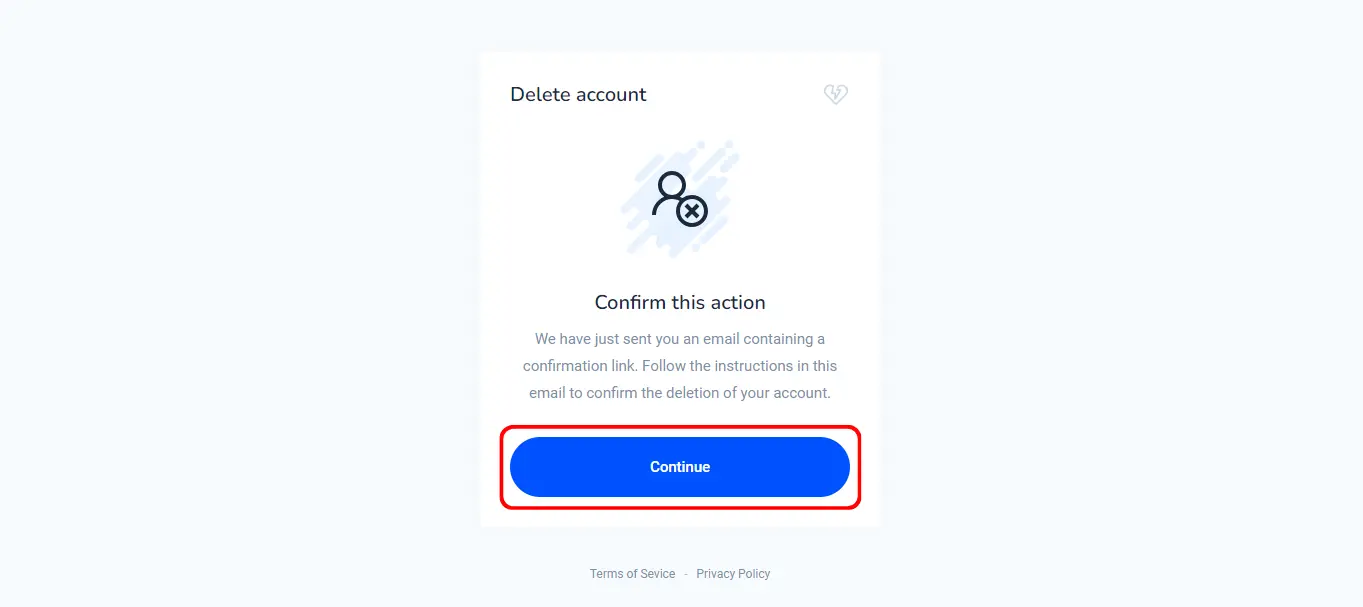 Confirm Bitvavo account deletion