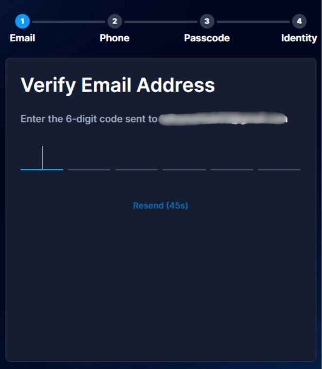 Crypto.com Verify email address