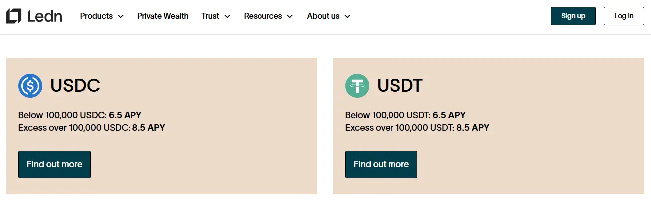 LEDN USD growth accounts