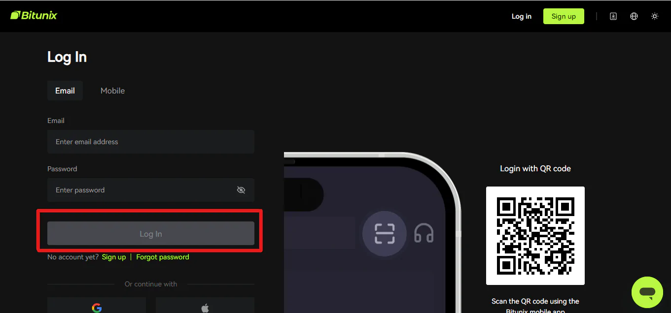 Step 1: Logging to Your Bitunix Account
