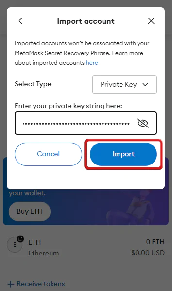 Import using Private key