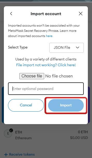 Import using JSON file