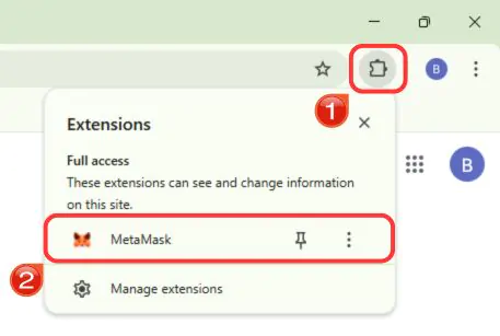 click on extensions and select metamask