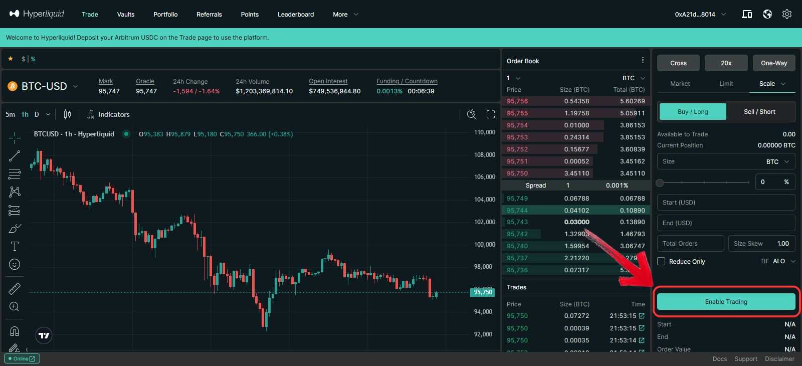 deposit funds on Hyperliquid