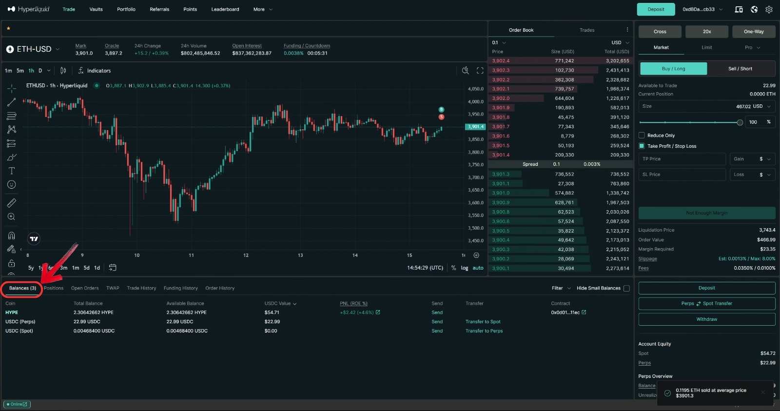 Withdraw funds from Hyperliquid