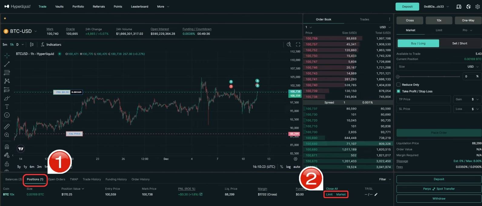 Trading on Hyperliquid